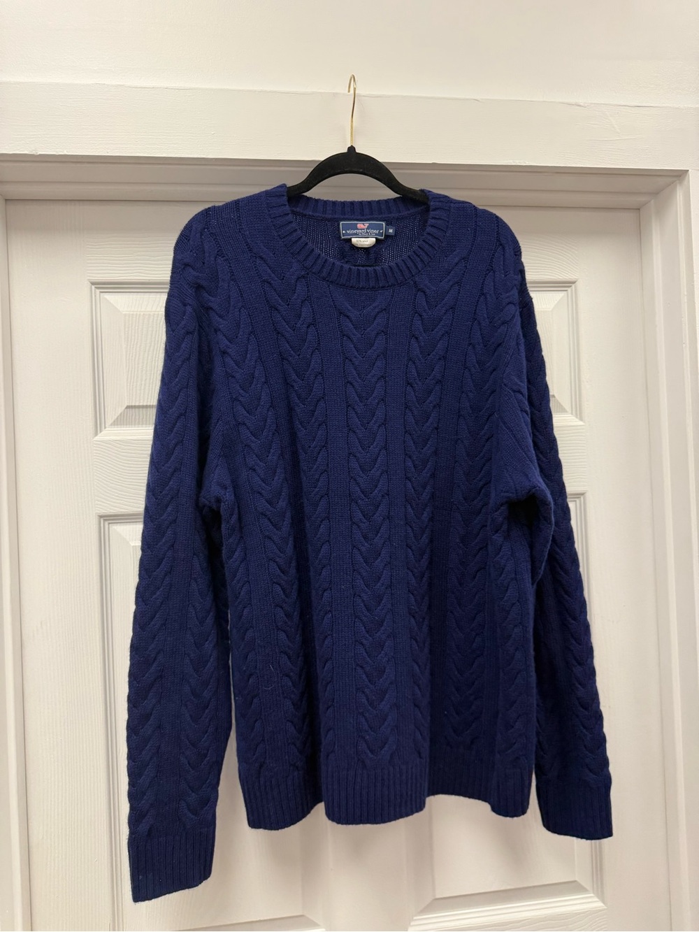 NWOT Vineyard Vines Men's Navy Cable Knit Sweater size medium - Picture 2 of 6